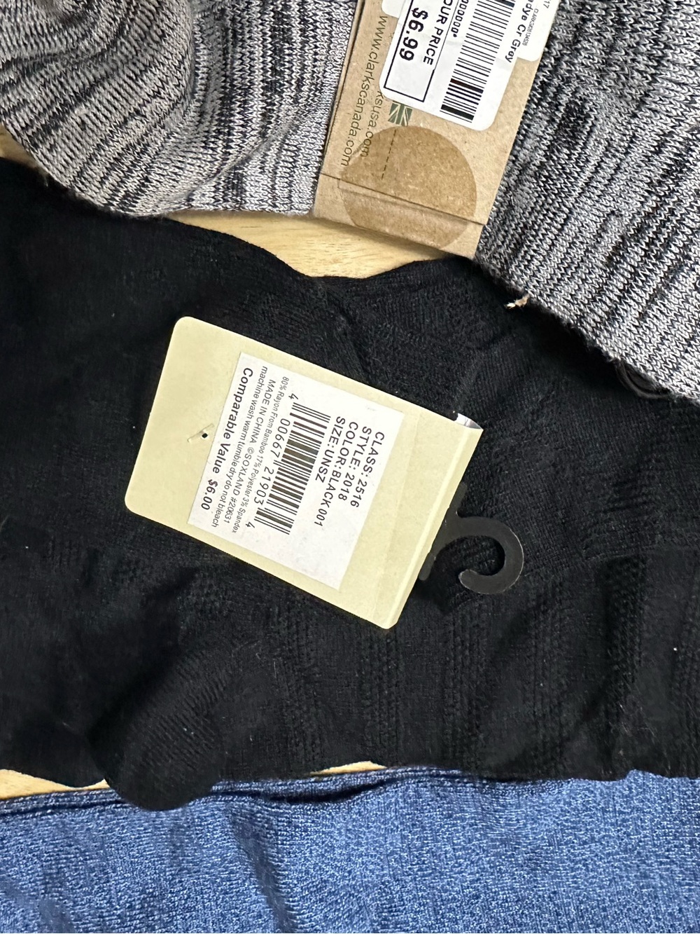 Clarks and Bass women’s Assorted Socks Pack - Black, Gray, Blue, Multicolor - Picture 4 of 8